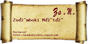 Zsámboki Máté névjegykártya
