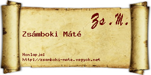 Zsámboki Máté névjegykártya